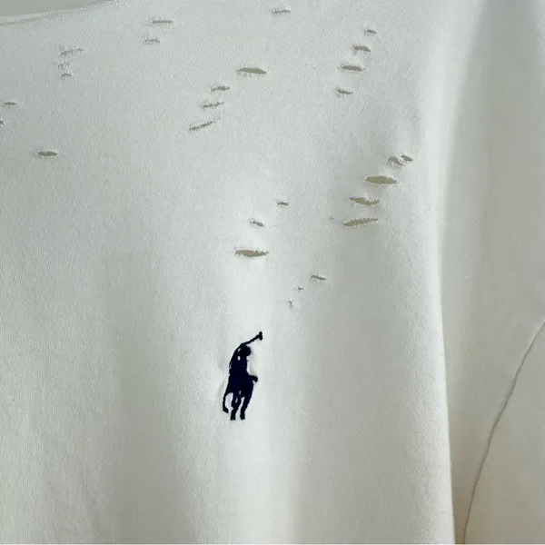 Polo Ralph Lauren Destroyed Off-the-Shoulder Tee - Image 4