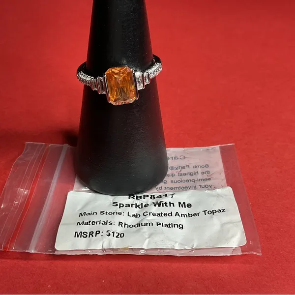 Bomb Party RBP8417 “Sparkle With Me” Lab Created Topaz on Rhodium Sz 10 Ring NWT - Image 4