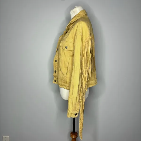 Le Lis- Tan/Yellow Jacket with Fringe - Image 4