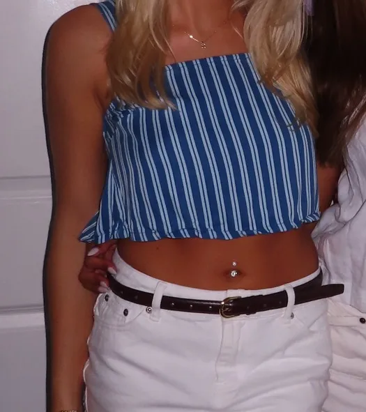 Stripped cropped top Blue Size XS - Image 4