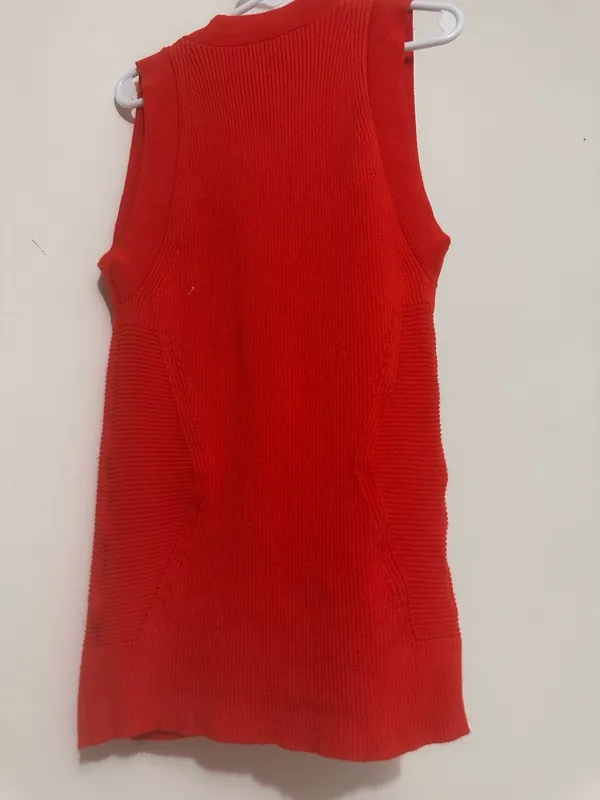 Ann Taylor Petite Red Knit Sweater Vest  - Image 2