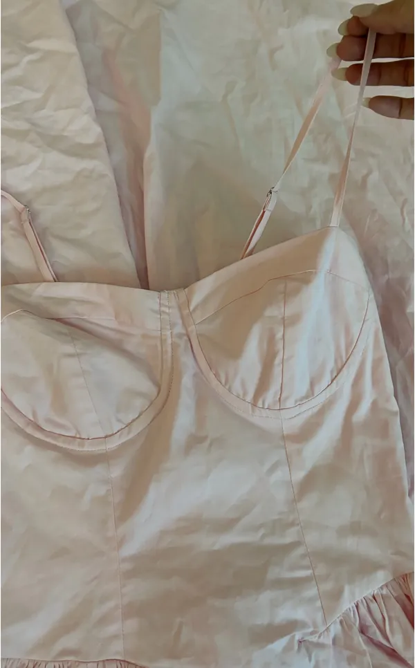 Midi blush pink corset dress - Image 4