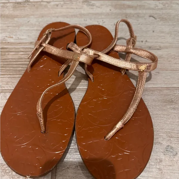 Kate Spade Rose Gold and Brown Sandals Size 8 - Image 2