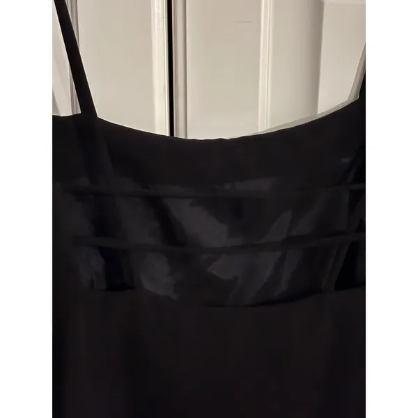 JONES NEW YORK EVENING Black Spaghetti Strap Maxi Dress Side Slit 4 Y2K vintage - Image 2