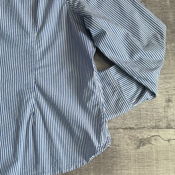JCrew Cotton Stretch Slim Fit Poplin Shirt Womens 22 Button Up Blue Stripe AW239 - Image 4