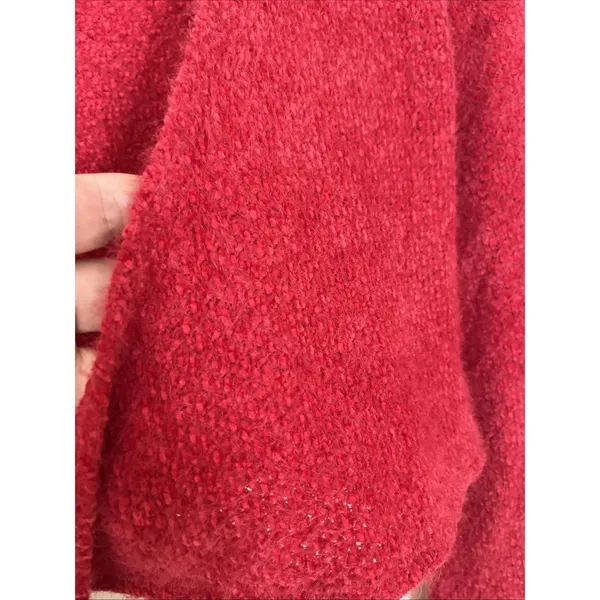 Hollister Wrap Eyelash Crop Sweater Size Small Red Fuzzy Cozy Y2K - Image 3