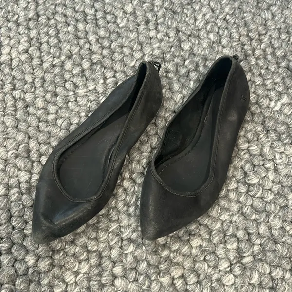 Frye Regina Ballet Flats Black Leather Pointed Toe Size 8 - Image 3