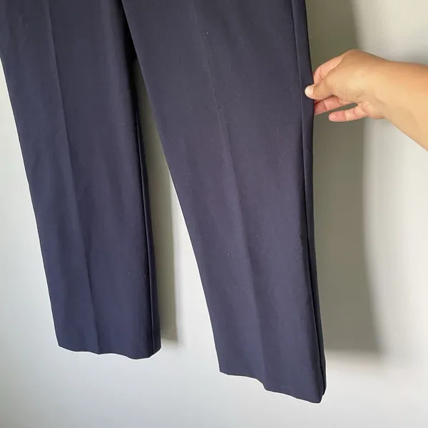 J. Crew Mid-Rise Cropped Dress Pants Navy Blue Workwear Women's Size 6 - Image 6