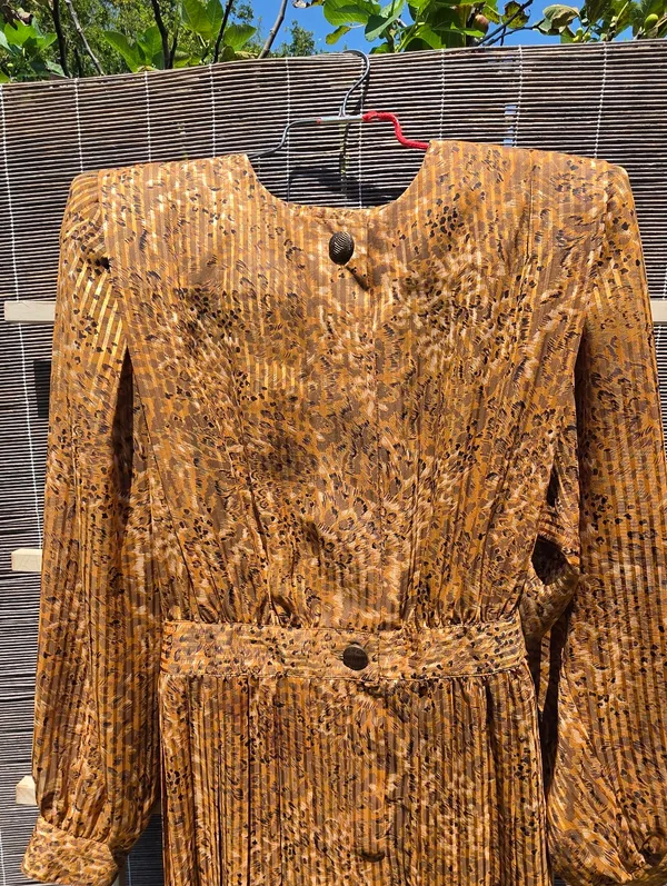 vintage 1980s Leslie Fay sheer animal-print midi dress 10 - Image 2