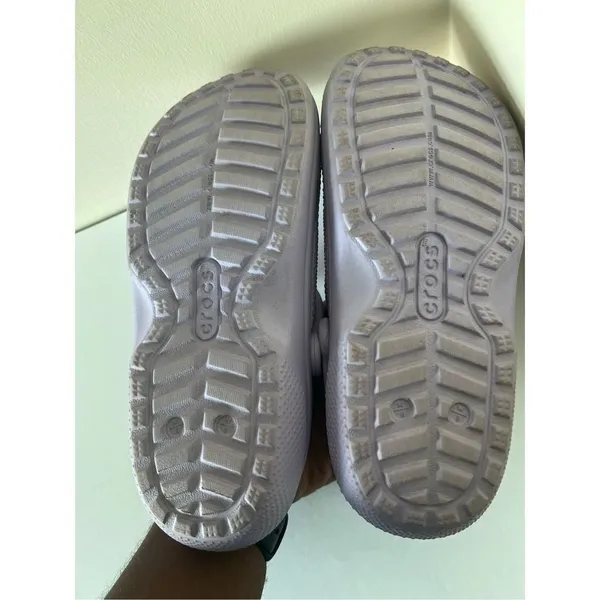 Crocs Comfort Classic Faux Fur Womens 8 and Men’s 6 Slip On Lined Clogs Lavender - Image 7