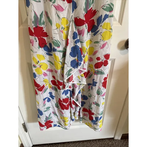 Rixo Target Floral Cascade Ruffle Artsy Maxi Dress Mock Neck Size 6 - Image 3