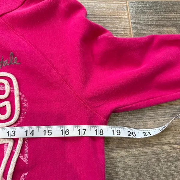 Y2K Pink Aeropostale hoodie with white text reading 'AEROPOSTALE 1987' size M Ptp: 18.5” Inseam: 21.5” Small imperfections as pictured on the front barely noticeable #aeropostale #y2k #hoodie #00s #aero - Image 7