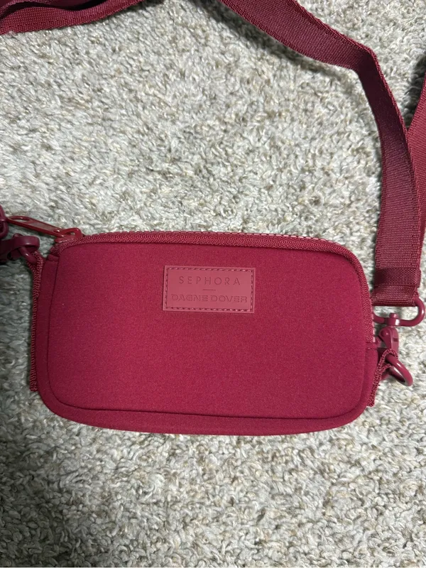Sephora x Dagne Dover Mara Phone Sling Burgundy Neoprene Crossbody Bag LE - Image 2