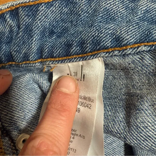 Women's Denim Maxi Skirt‎ Blue Jean Front Slit Raw Hem Y2K 90s Grunge - Image 4