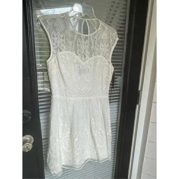 NWT Dolce Vita Kloey Silk Embroidery Dress Ivory Sz S. Formal Bridal cocktail - Image 6