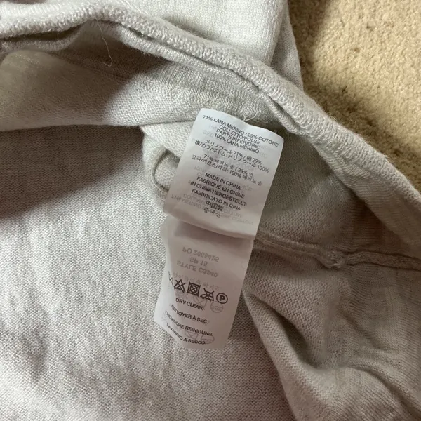 J.Crew Merino Wool Cotton Sweater Womens Small Gray Crewneck High Low C3240 Knit - Image 7