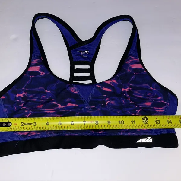 Avia Purple & Pink Patterned Racerback Sports Bra - Image 4