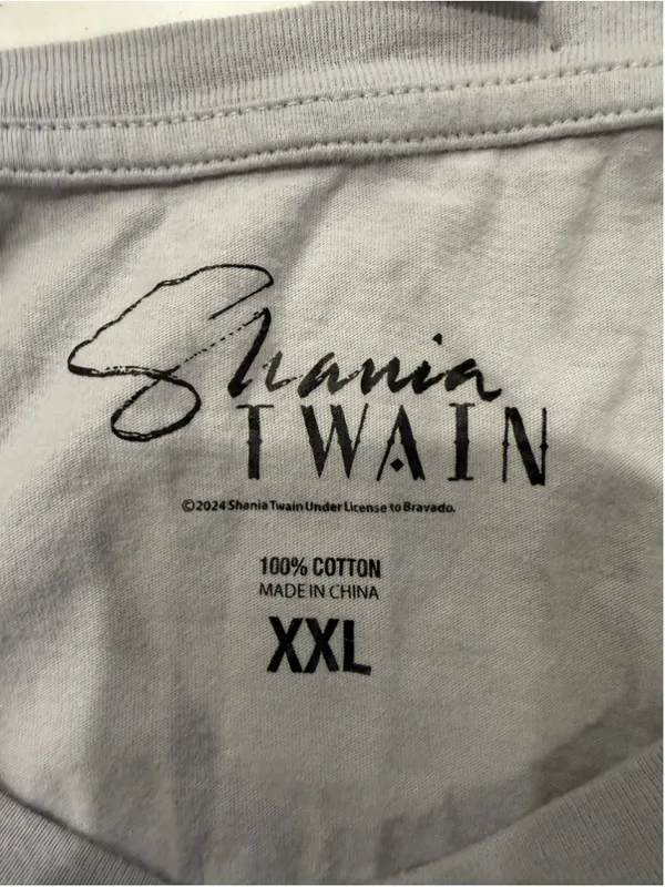 Shania Twain Graphic Tee XXL Grey Blue Short Sleeve T-Shirt - Image 3