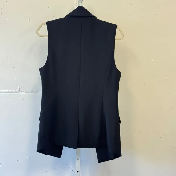 Central Park West New York Women's Black Sleeveless Blazer Vest Career Small - Image 2