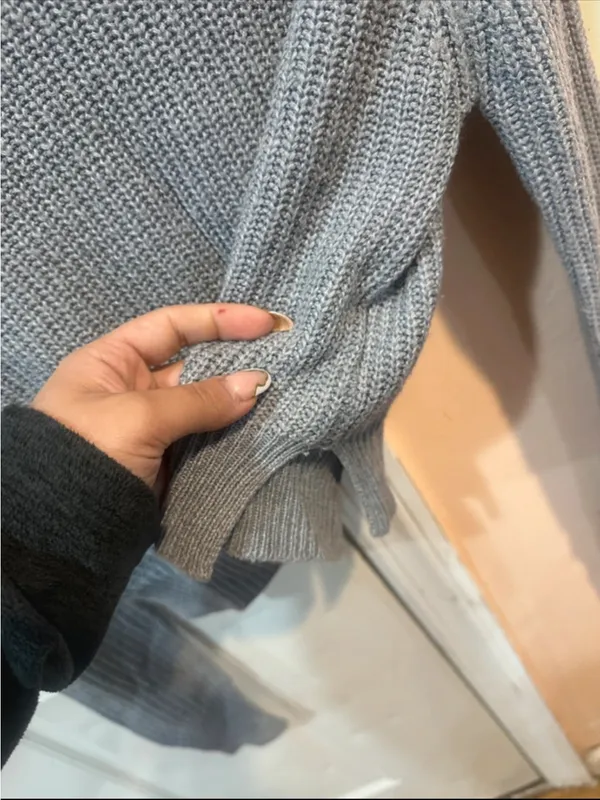 UK2LA Grey Ribbed Mock Neck Knit Sweater - Image 4