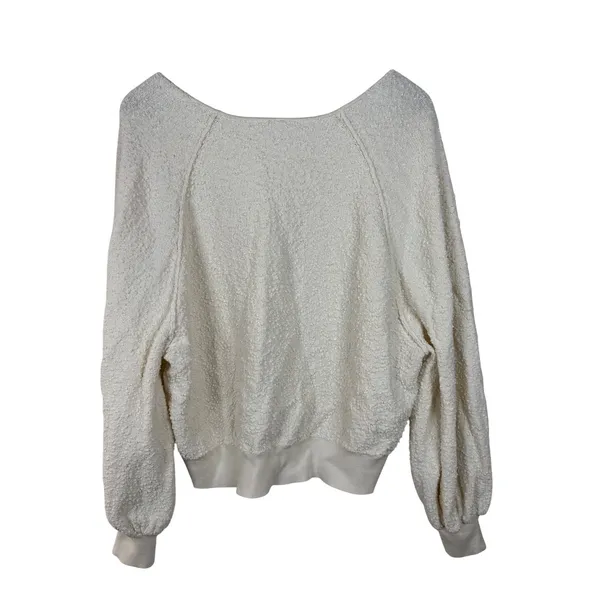 Free People Found‎ My Friend Sweater Small Cream Balloon Sleeve Knit Popcorn - Image 7