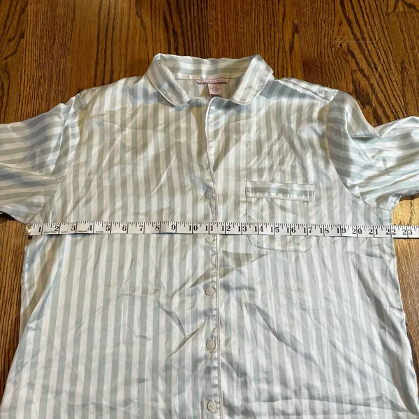 Victoria's Secret Satin Striped Pajama Top Size M - Image 3