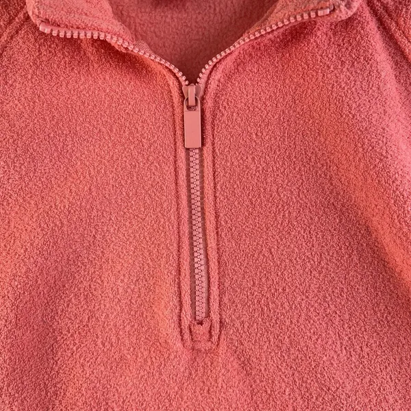 Old Navy XL Long Sleeve Half Zip‎ Oversized Textured Sweatshirt Women's Pink - Image 4