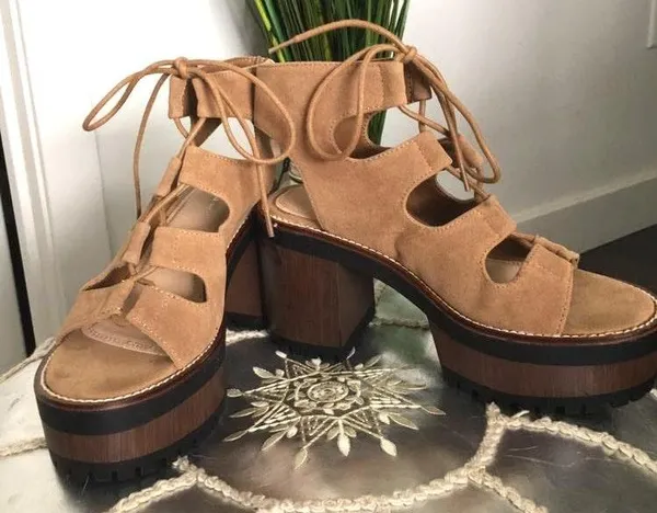 Pull & Bear Platform Lace-up Sandals - Image 2