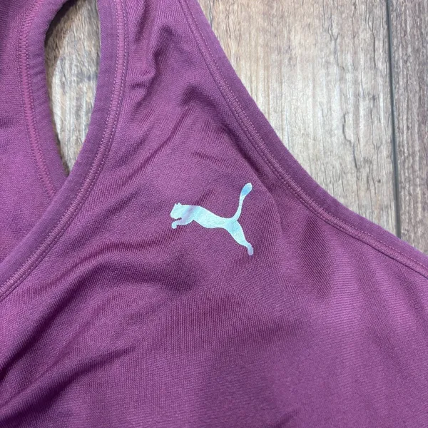 Puma Womens Size 1X Ruched Purple Sports Bra Padded Athletic Running Gym Workout - Image 3