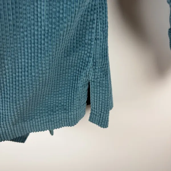 LL Bean Corduroy Button Down Shirt Size MP Shacket Teal Gorpcore Outdoors Rustic Blue - Image 3