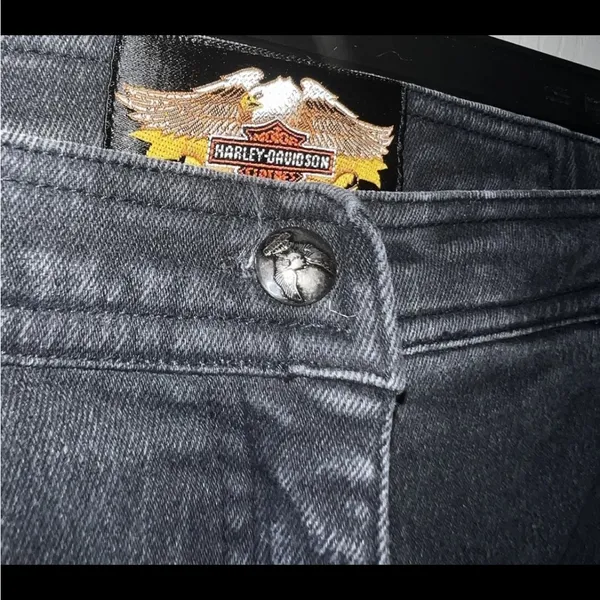 Harley-Davidson Black High Rise Jeans Classic Style Size 8 - Image 3