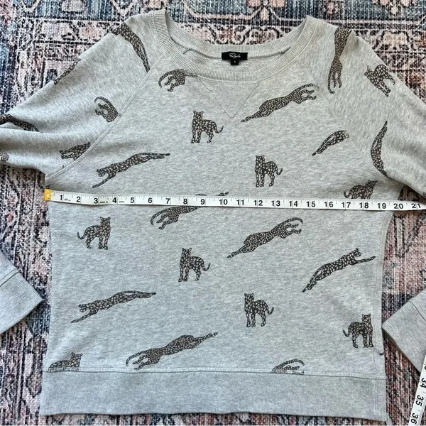 Rails Theo Jaguar Sweatshirt Grey Crew Neck Pullover Size Small - Image 12