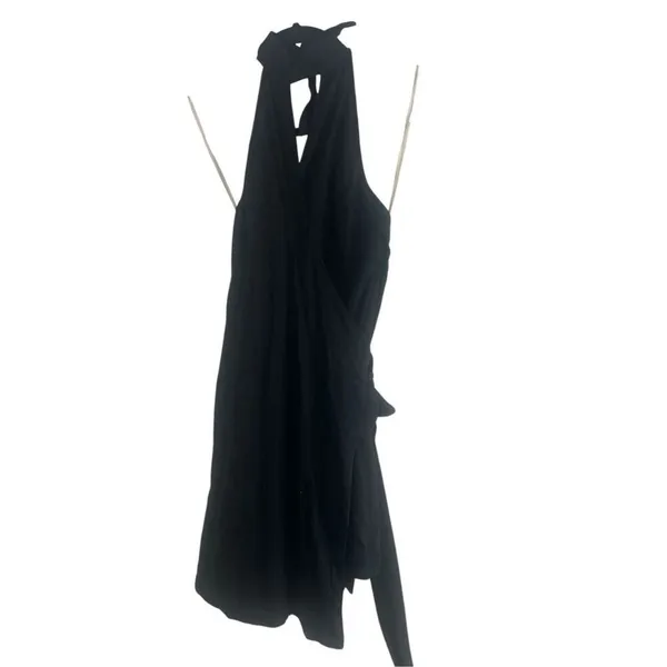 ✨Free People Xandra High Neck Mini Wrap Black Sz Small Dress✨ - Image 5