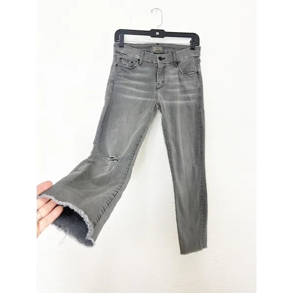 Mother The Looker Ankle Fray Grey Jeans Size 28 Distressed Last Chance Saloon - Image 12