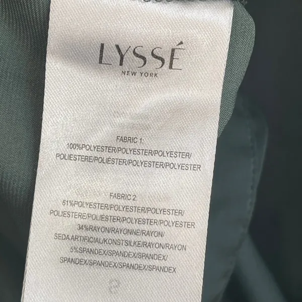 Lysse Mixed Media V-Neck Top Women S Teal Green Workwear Minimalist Short Sleeve - Image 9