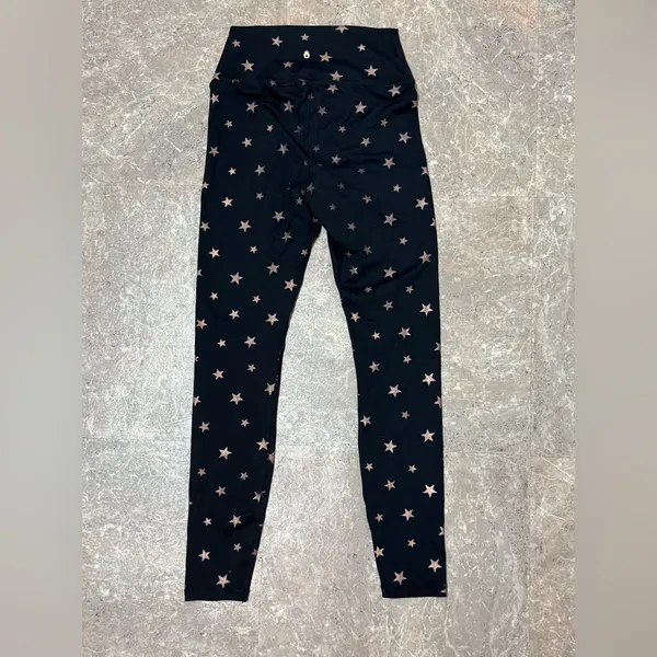 SPIRITUAL GANGSTER Black Leggings with Gold Stars Size Small - Image 5