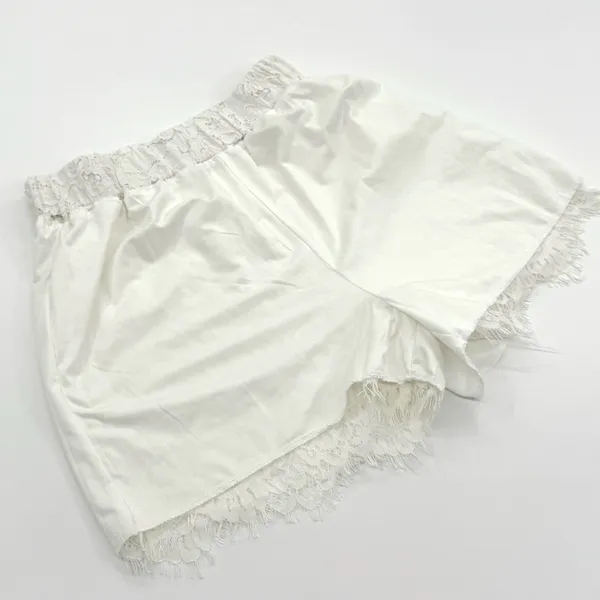 White High Waist Lace Shorts High Rise Floral Shorts Pants Summer Casual Pants - Image 5