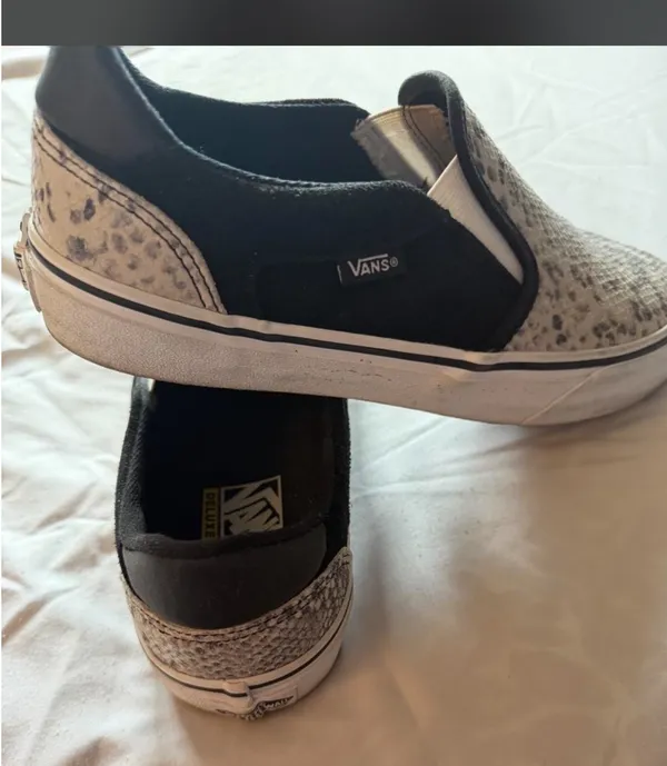 Snakeskin Vans Slip-On Silver - Image 3