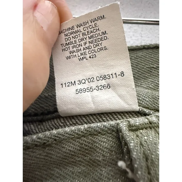 Levi's 577 green cargo jeans made in Hong Kong snap button‎ size 12 - Image 5