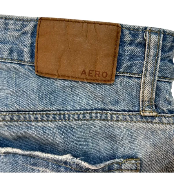 Aeropostale Denim Blue Jeans Mens Size 32/32 Slim Straight Distressed Inseam 30” - Image 4