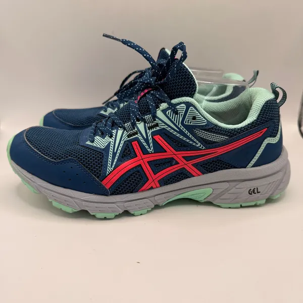 Asics Gel-Venture 8 Womens Navy Teal Pink Trail Running Shoes 1012B230 Size 10 - Image 2