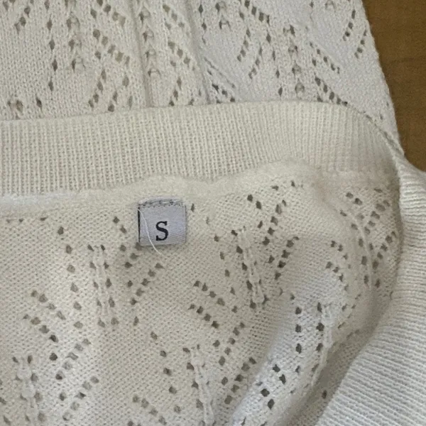 Chic Ivory Knit Long Sleeve Dress - Image 4