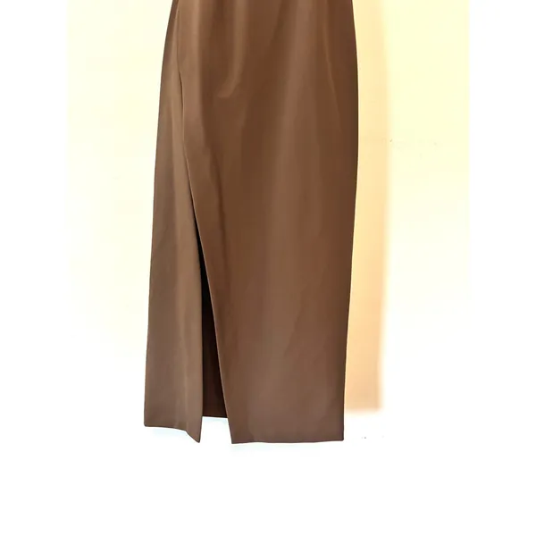 L'Academie Jade Midi Dress Brown Square Neck Halter NWT S - Image 9