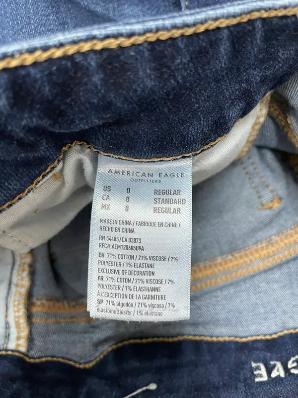 American Eagle Next Level Stretch Dark Wash Jeggings Size 0 Denim Jeans - Image 8