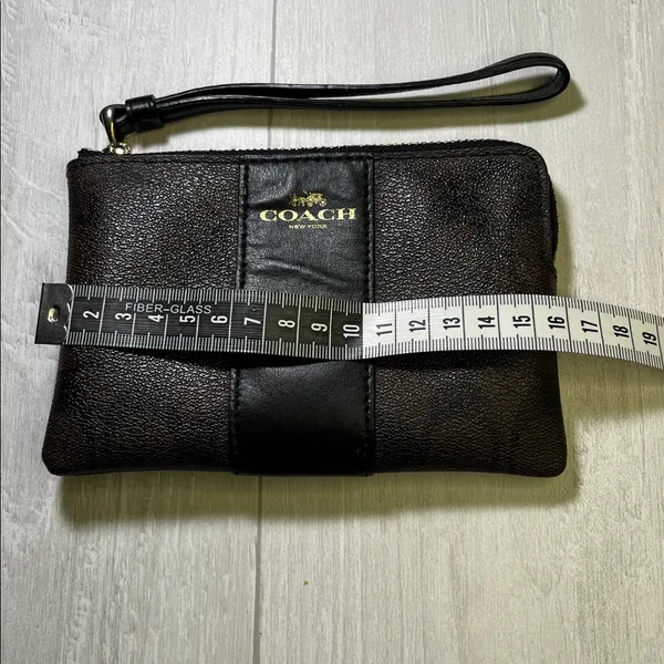Coach Black Pouch with Gold Zipper - Image 2