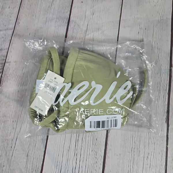 Aerie Ruched Bandeau Bikini Top in Dried Sage XXS‎ NWT - Image 6