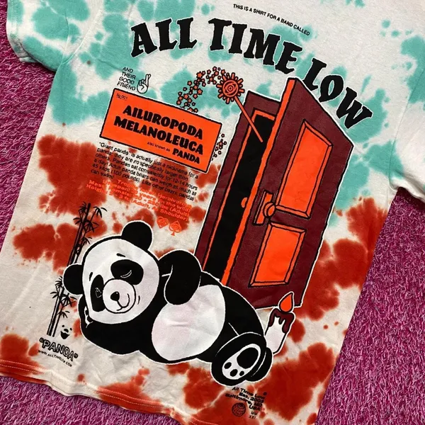 All Time Low Giant Panda Put Up or Shut Up Rock Tie Dye L - Image 2