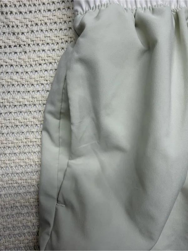 Nike Women's Athletic Shorts in Sage Green with White Waistband - Image 10