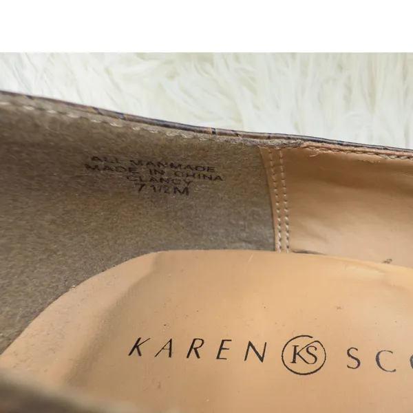 Karen Scott Women's Animal Print Heels Pumps Slip-On Shoes Brown Size 7.5M - Image 9