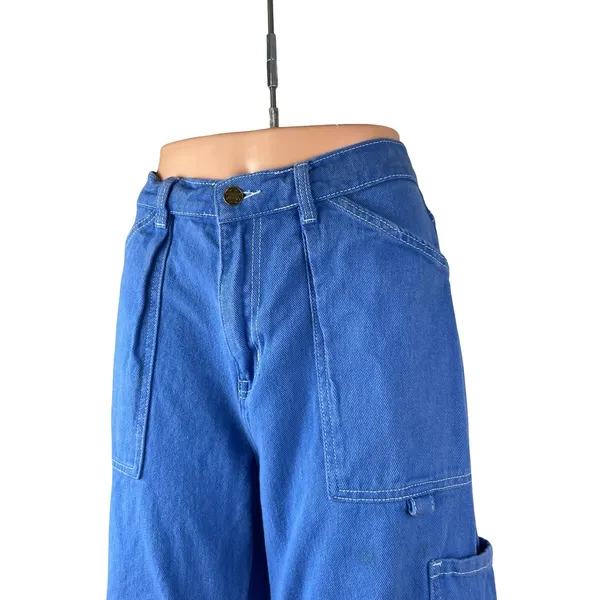 Lioness Miami Vice Women's High Rise Baggy Wide Leg Cargo Denim Jeans Pants Sz M - Image 3